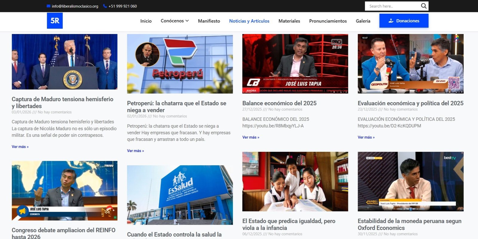 Web de movimiento político